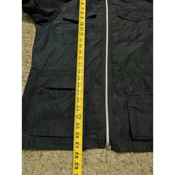 NEIMAN MARCUS Men’s Navy Blue Windbreaker Jacket Turtle Neck Multi Pocket Large - Picture 10 of 10